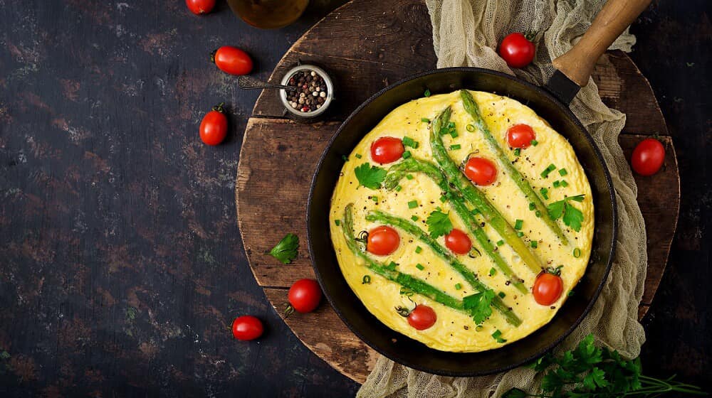 Vegan omelette with vegetables